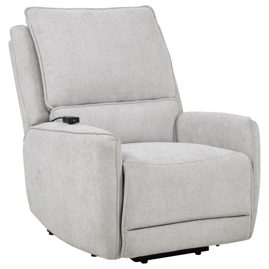 Sylmar - Chenille Upholstered Power Recliner Gray Reclining Chairs