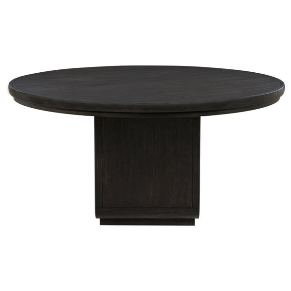 Leandro - 60" Round Dining Table - Burnished Black