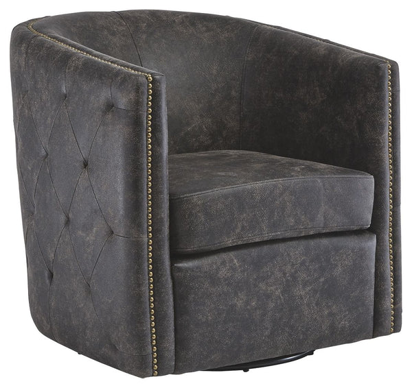 Brentlow - Distressed Black - Swivel Chair