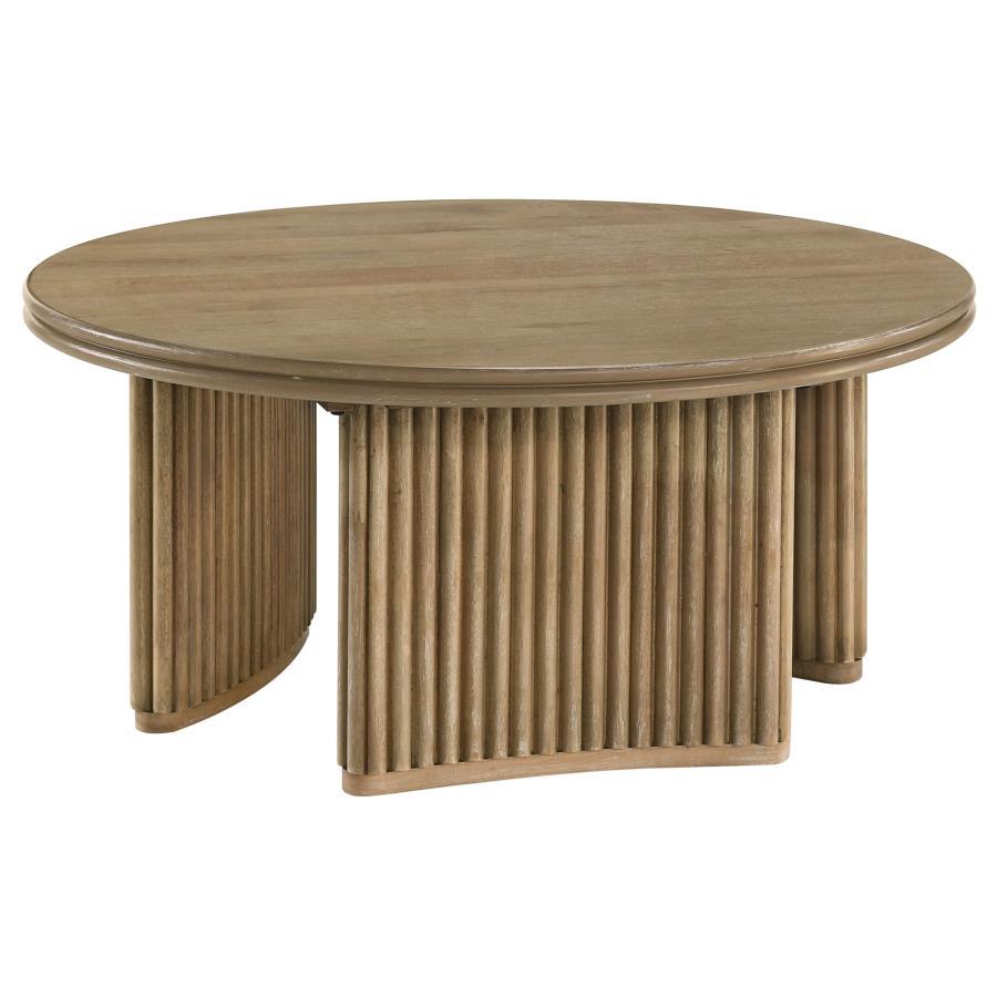 Adina - Round Wood Table Light Brown End Tables