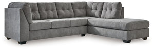 Marleton - Sleeper Sectional Gray 2 Pc. Right Arm Facing Corner Chaise Sleeper Sectional