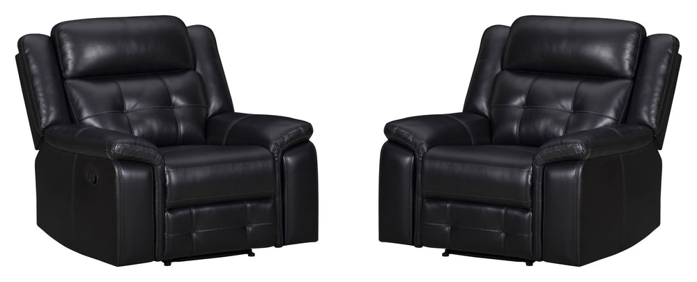 Clayton - Manual Swivel Glider Recliner Black 2 Pieces