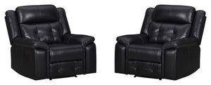 Clayton - Manual Swivel Glider Recliner Black 2 Pieces