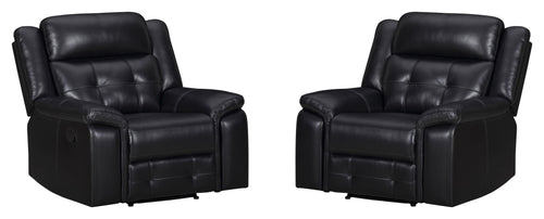 Clayton - Manual Swivel Glider Recliner Black 2 Pieces