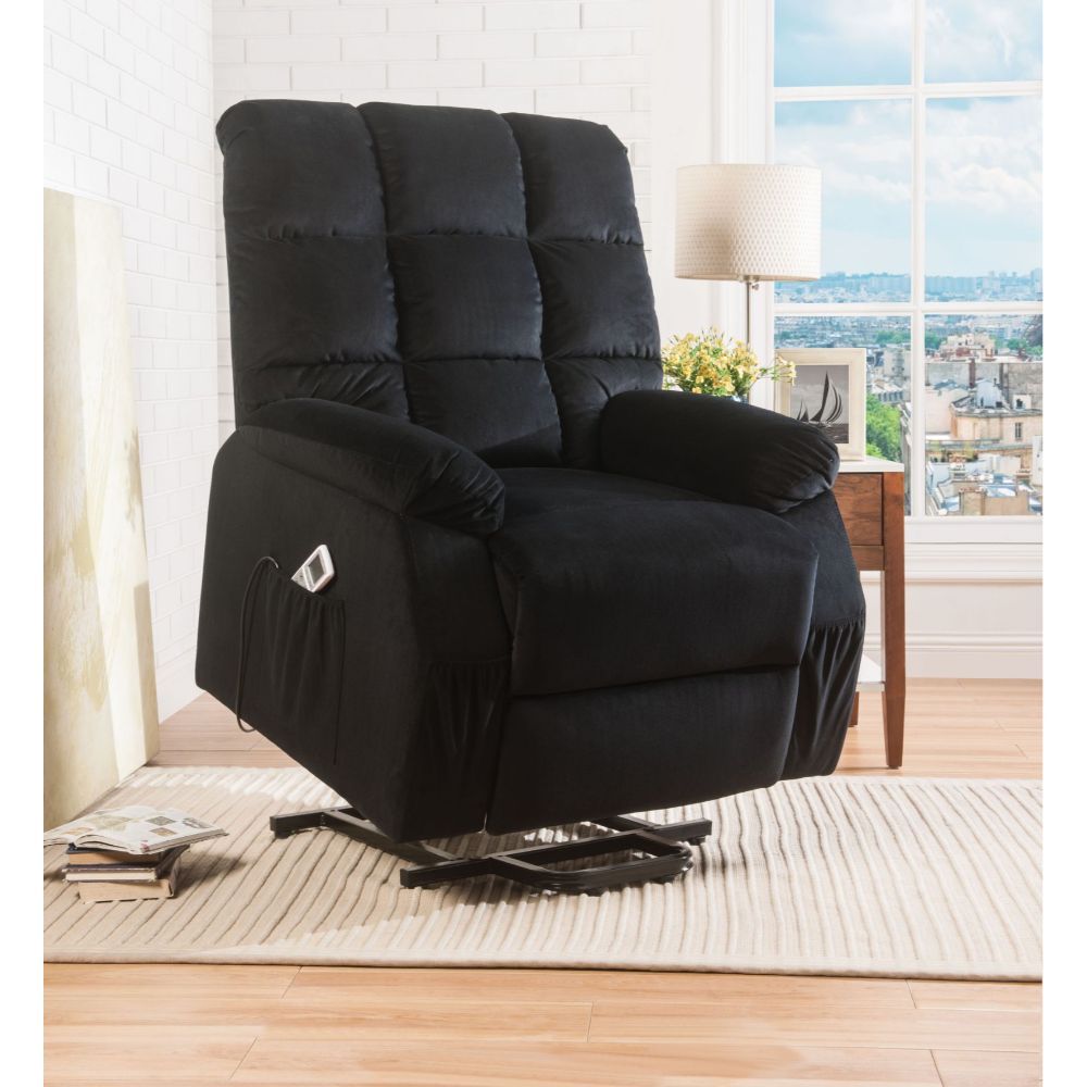 Ipompea - Recliner w/Power Lift & Massage Black