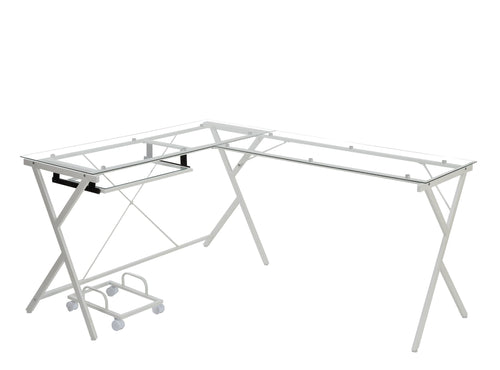 Dazenus - Desk White Glass Top