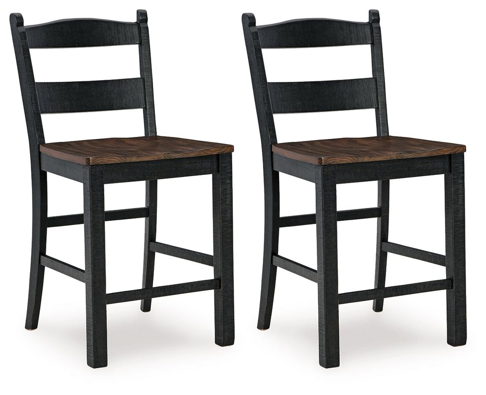 Valebeck - Black / Brown - Barstool (Set of 2)