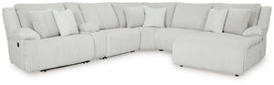 Top Tier - Reclining Sectional Gray 6 Pc. Right Arm Facing Chaise Reclining Sectional