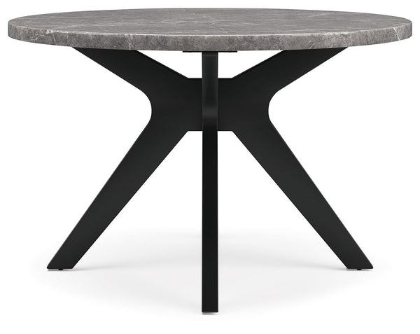 Glinari - Taupe / Black - Round Dining Room Table