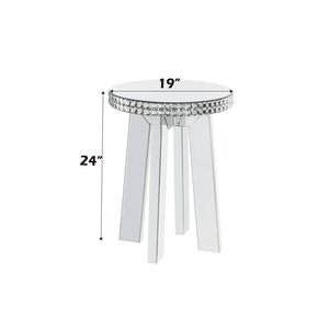 Lotus - End Table - Mirrored & Faux Ice Cube Crystals