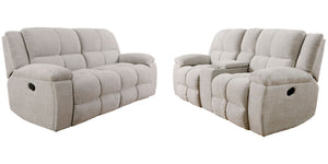Buster - Manual Glider Reclining Sofa Set Beige 2 Pc. Sofa, Loveseat