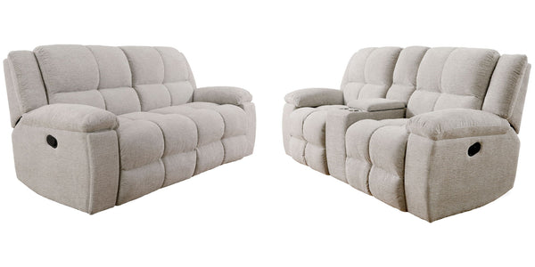 Buster - Manual Glider Reclining Sofa Set Beige 2 Pc. Sofa, Loveseat
