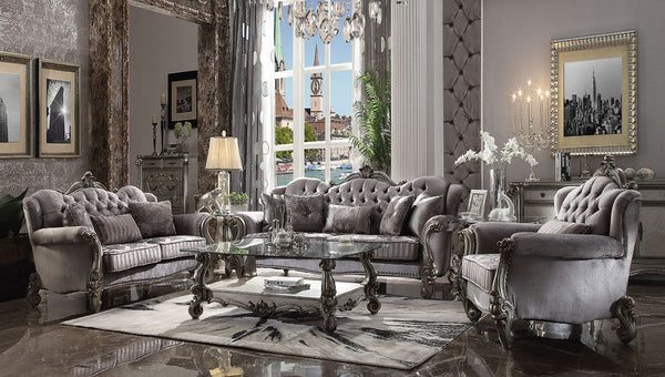 Versailles - Sofa With 5 Pillows Antique Platinum