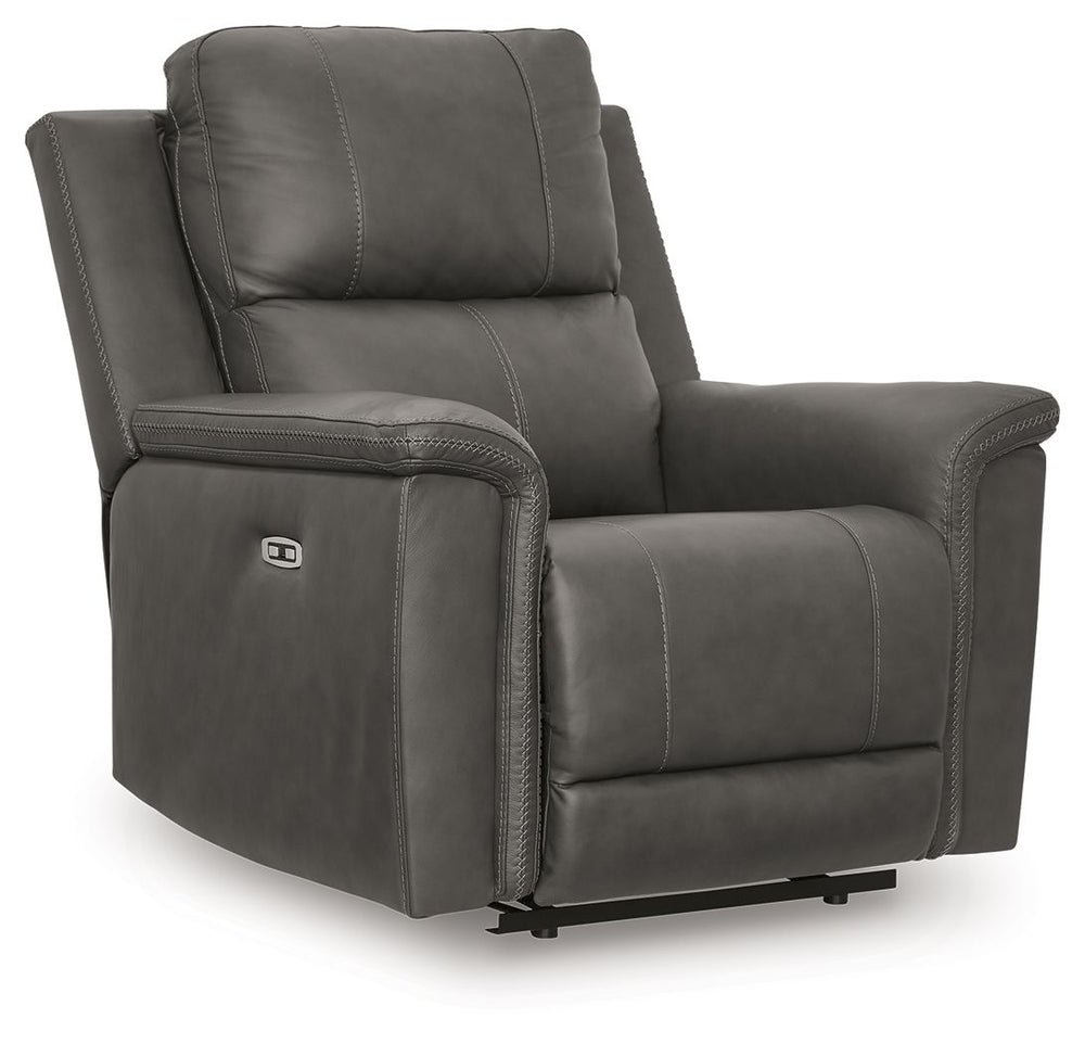 Bleckley - Power Recliner With Adjustable Headrest Gray