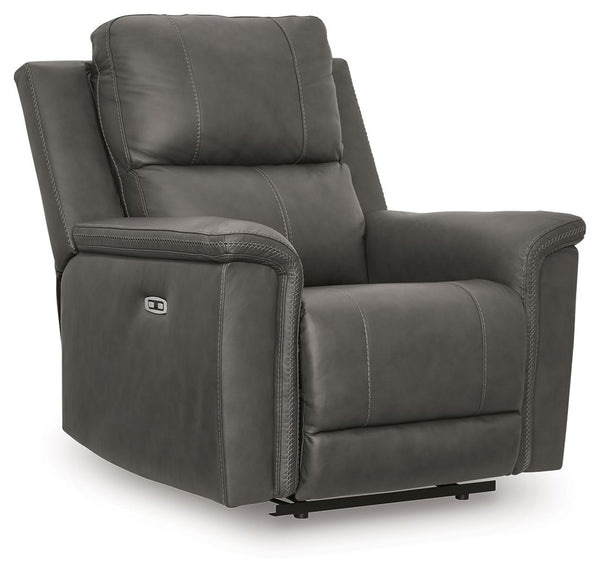 Bleckley - Power Recliner With Adjustable Headrest Gray