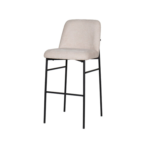 Erik - Bar Chair With Black Metal Frame (Set of 2) Beige