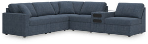 Modmax - Ink - Sectional Blue 6 Pc. Sectional With Audio Console