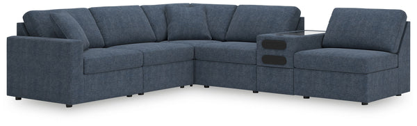 Modmax - Ink - Sectional Blue 6 Pc. Sectional With Audio Console