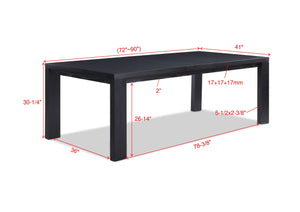 Pelham - Dining Table (18 Leaf) - Charcoal