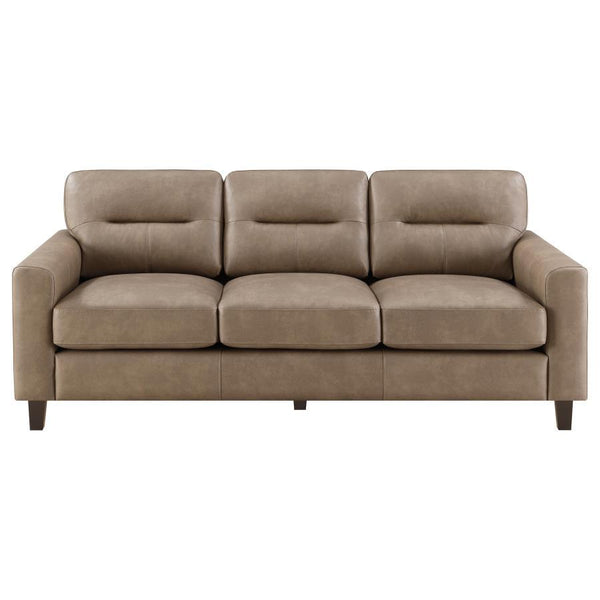Scotland - Faux Leather Upholstered Track Arm Sofa