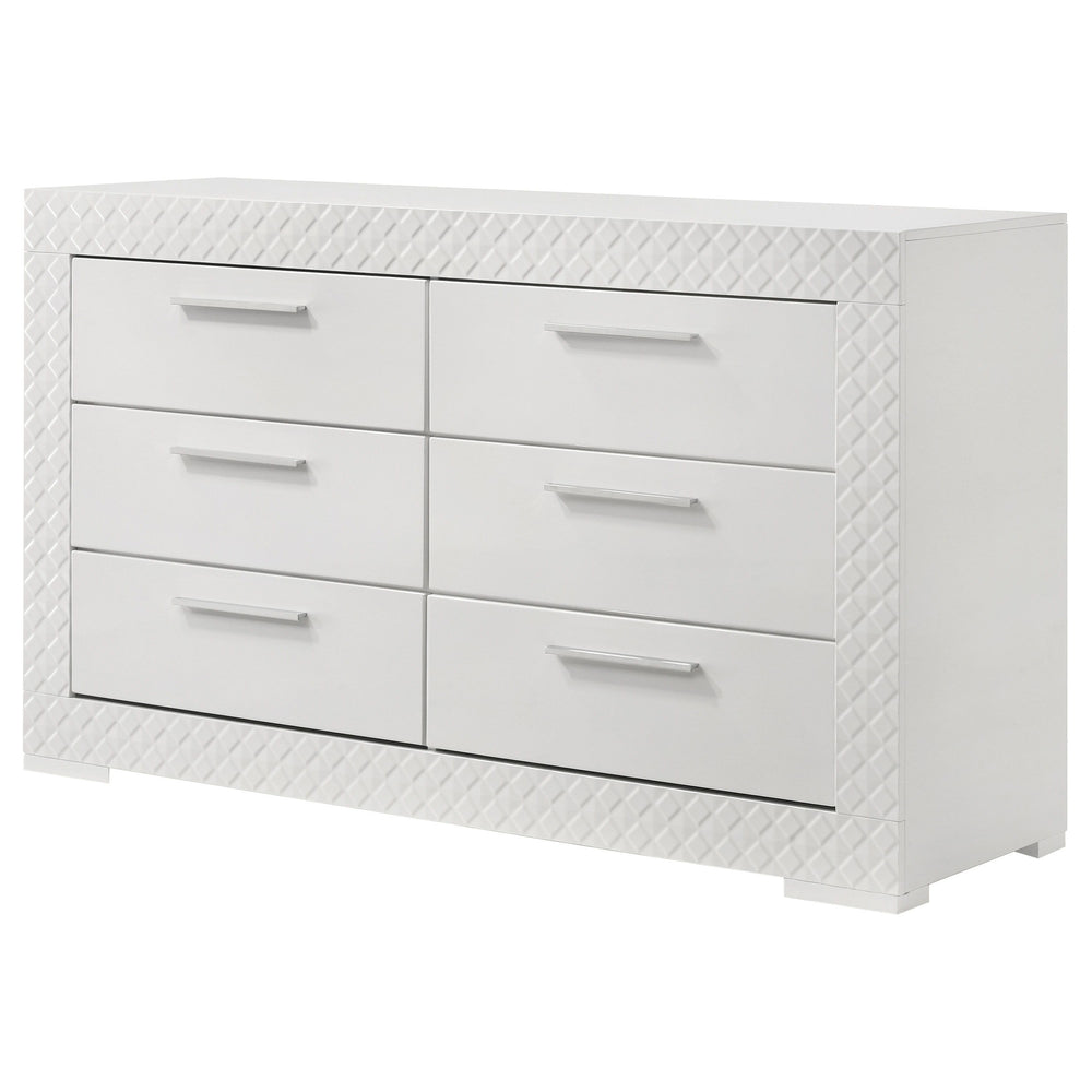 Ives - 6-Drawer Dresser Cabinet - White High Gloss