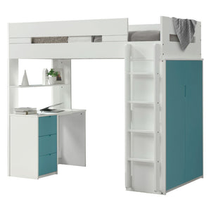 Nerice - Loft Bed Light Blue Twin