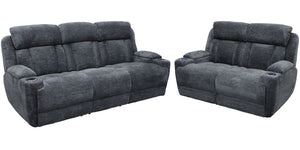 Dalton - Power Reclining Sofa Set Dark Gray 2 Pc. Sofa, Loveseat