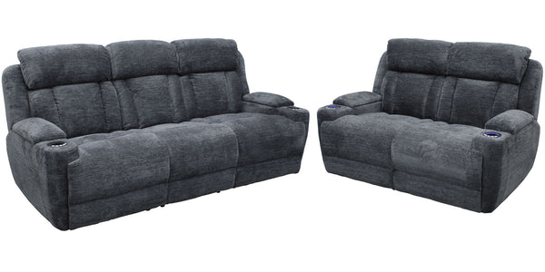 Dalton - Power Reclining Sofa Set Dark Gray 2 Pc. Sofa, Loveseat