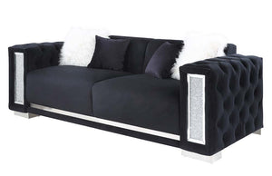 Trislar - Sofa With 4 Pillows (Same 52525) - Black Velvet