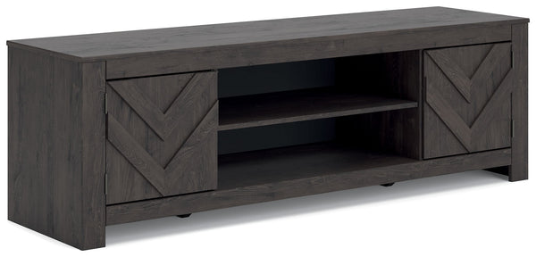Cayboni - LG TV Stand With Fireplace Option Black TV Stands