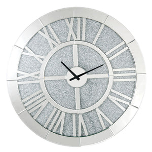 Noralie - Wall Clock - Mirrored & Faux Diamonds
