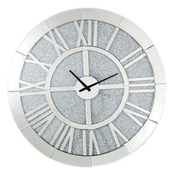 Noralie - Wall Clock - Mirrored & Faux Diamonds