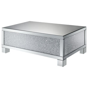 Gillian - Rectangular Mirrored Acrylic Coffee Table - Silver