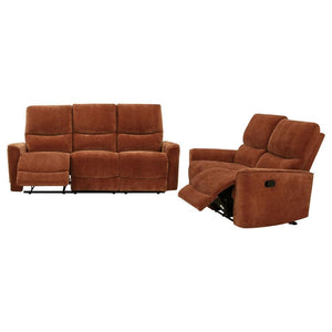 Navarro - Upholstered Reclining Sofa Set Orange 2 Pc. Sofa, Loveseat