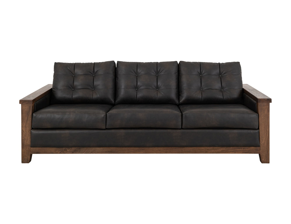 Walnut - Sofa - Licorice Black