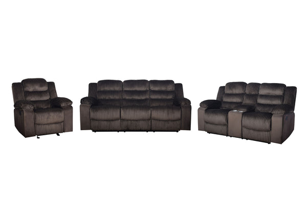 Willow - Reclining Sofa Set Dark Brown 3 Pc. Reclining Sofa, Loveseat, Recliner