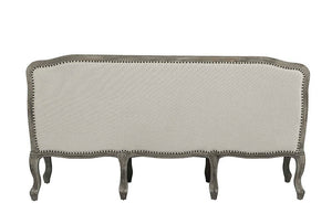 Tania - Sofa - Cream Linen & Brown Finish