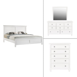 Tamarack - Bedroom Set White 4 Pc. Bed, Dresser, Mirror, Chest California King