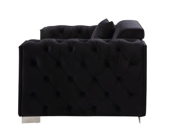 Trislar - Chair With Pillow (Same Lv01399) - Black Velvet