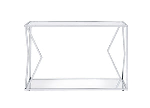 Virtue - Sofa Table - Clear Glass & Chrome