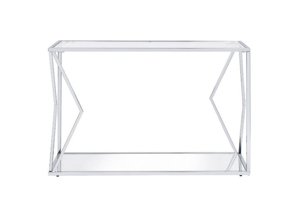 Virtue - Sofa Table - Clear Glass & Chrome
