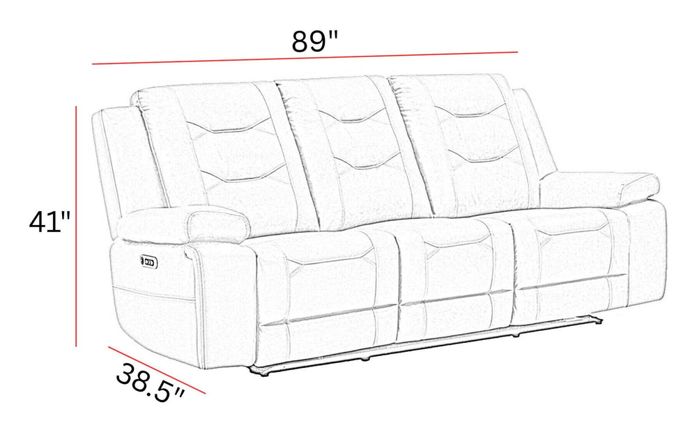 Caldwell - Power Reclining Sofa Tahoe Fog
