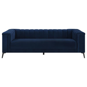 Chalet - Upholstered Tuxedo Arm Tufted Sofa - Blue