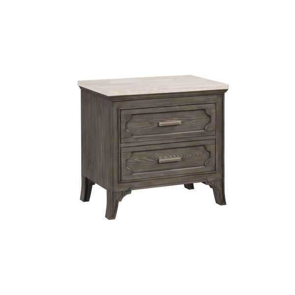 Lisbon - Marble Top Nightstand - Gray