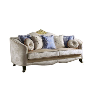 Sheridan - Sofa With 7 Pillows - Cream Fabric