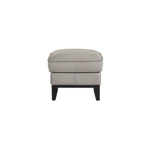 Aaron - Leather Ottoman - Mist Gray