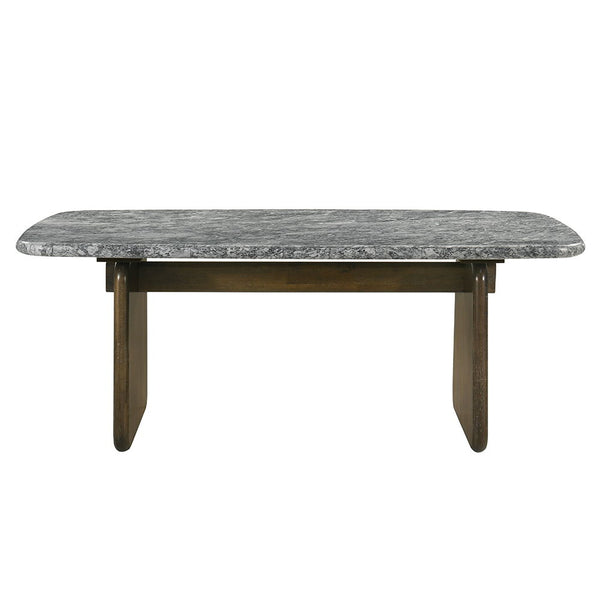 Dillon - Dining Table With Marble Top - Natural / Walnut