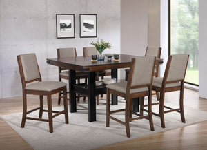 Patterson - Counter Height Dining Set Dark Brown 7 Pc. Table, 6 Chairs