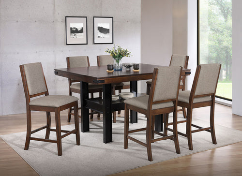 Patterson - Counter Height Dining Set Dark Brown 7 Pc. Table, 6 Chairs
