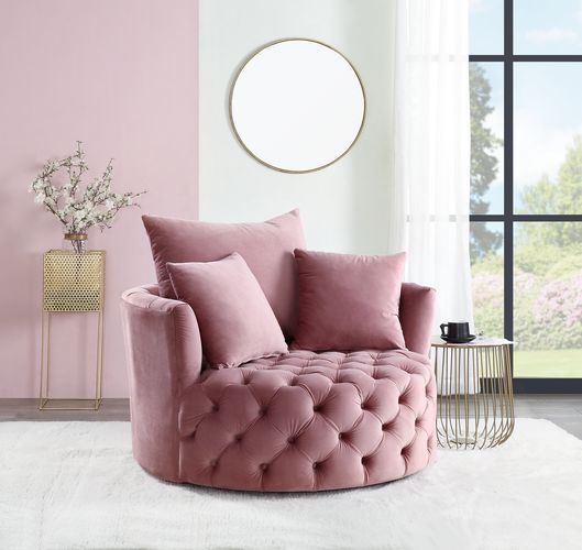 Zunyas - Accent Chair w/Swivel Pink
